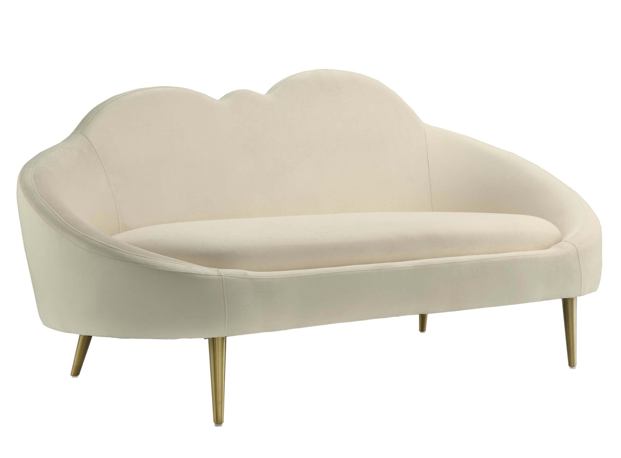 Cloud Cream Velvet Settee Sofas & Loveseats| TOV