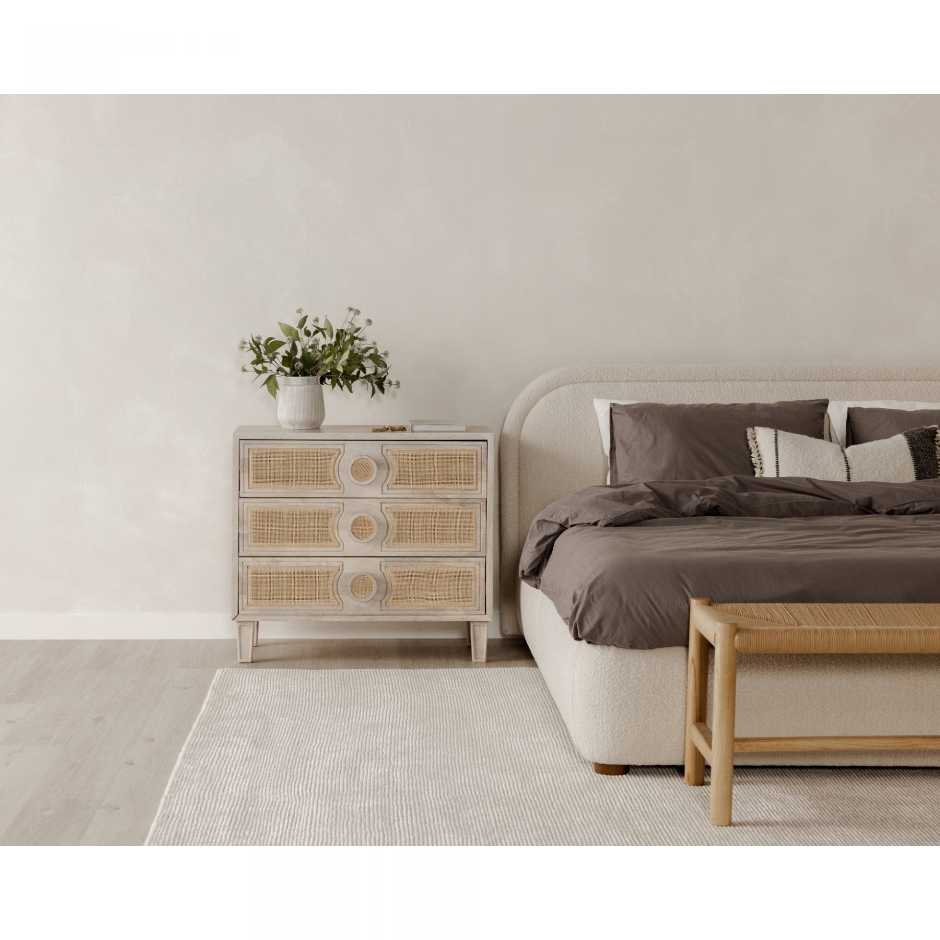 Colin King Bed Oatmeal Beds| Moe's Home