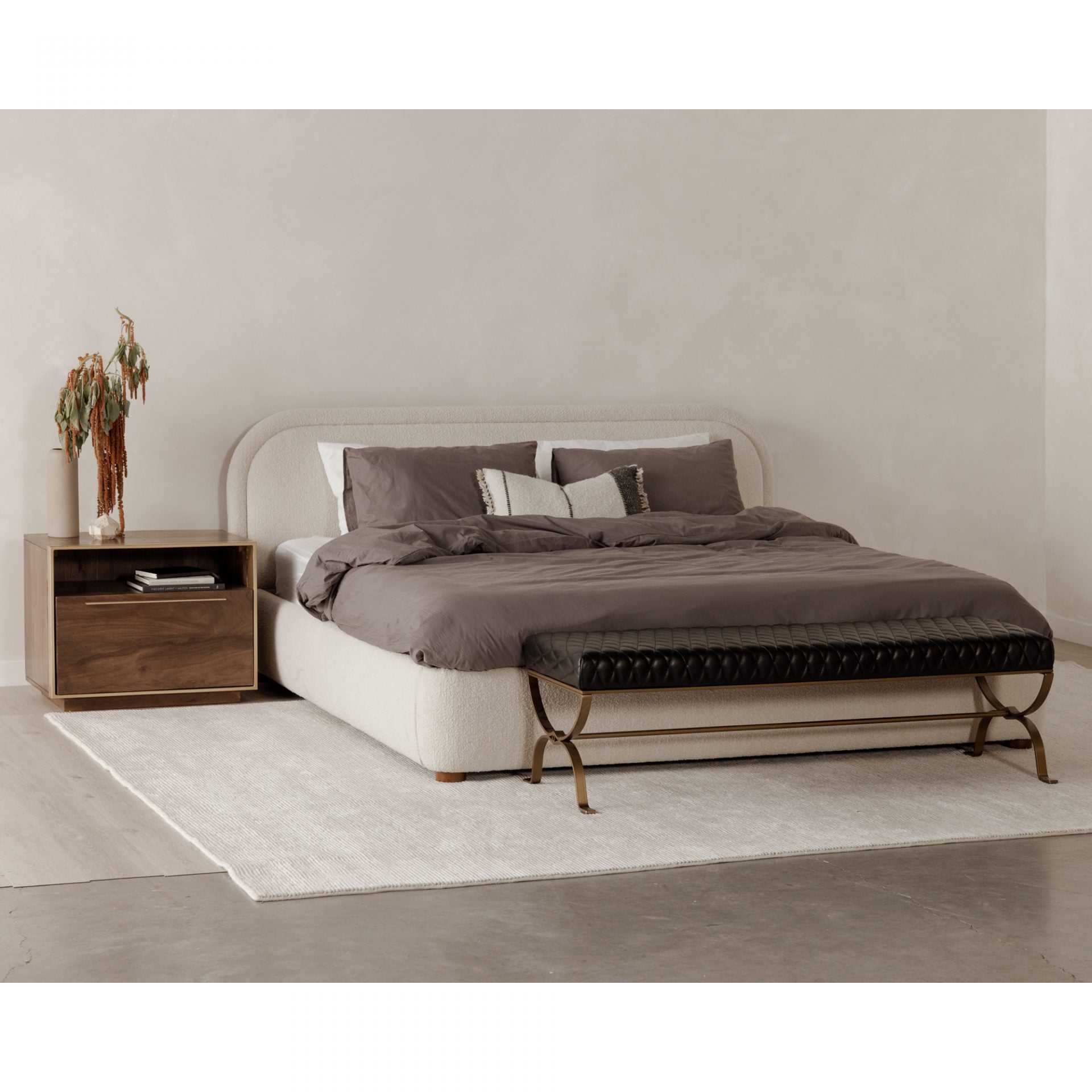 Colin King Bed Oatmeal Beds| Moe's Home