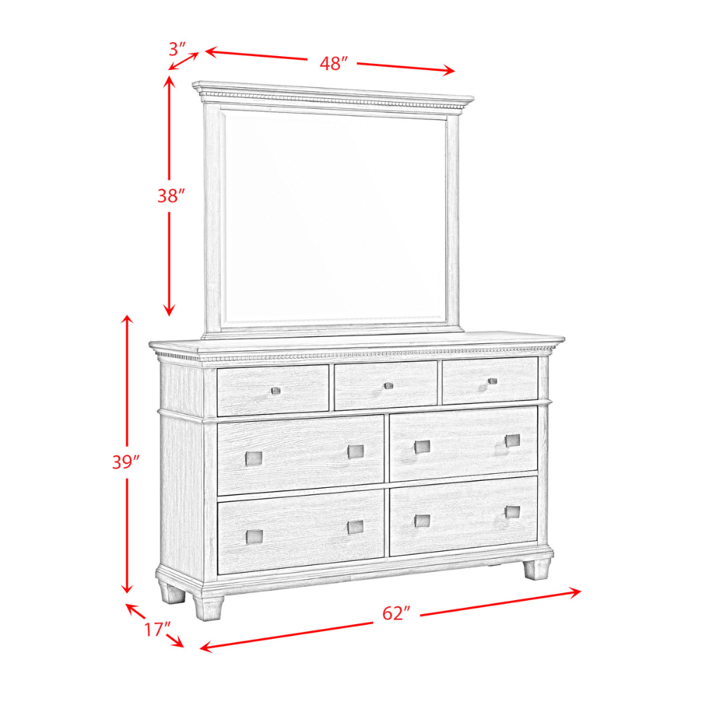Crawford Dresser & Mirror Set Grey Dressers| Roots Furniture