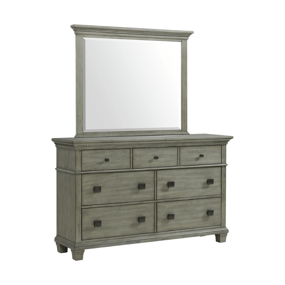 Crawford Dresser & Mirror Set Grey Dressers| Roots Furniture