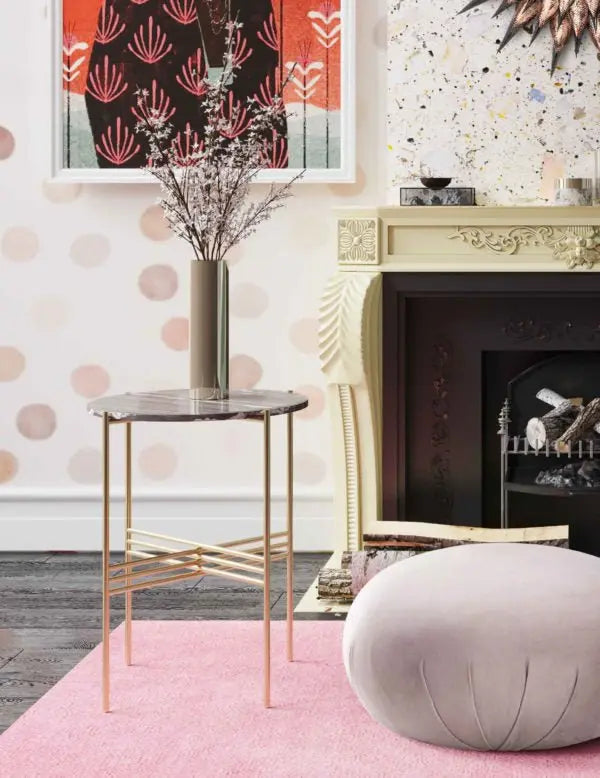 Cress Black Marble Side Table Accent & End Tables| TOV