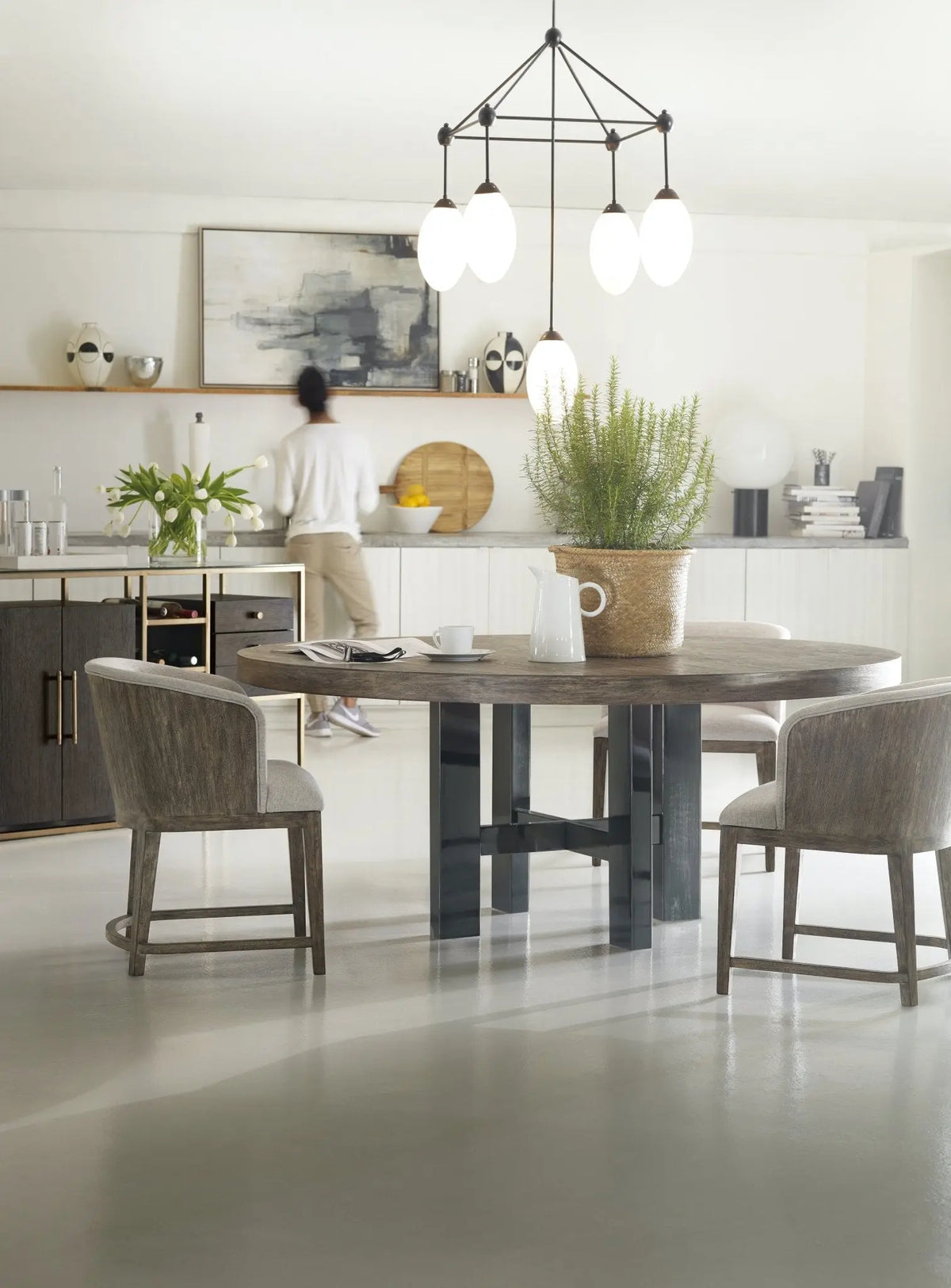 Curata Upholstered Chair w/wood back Chairs| Hooker
