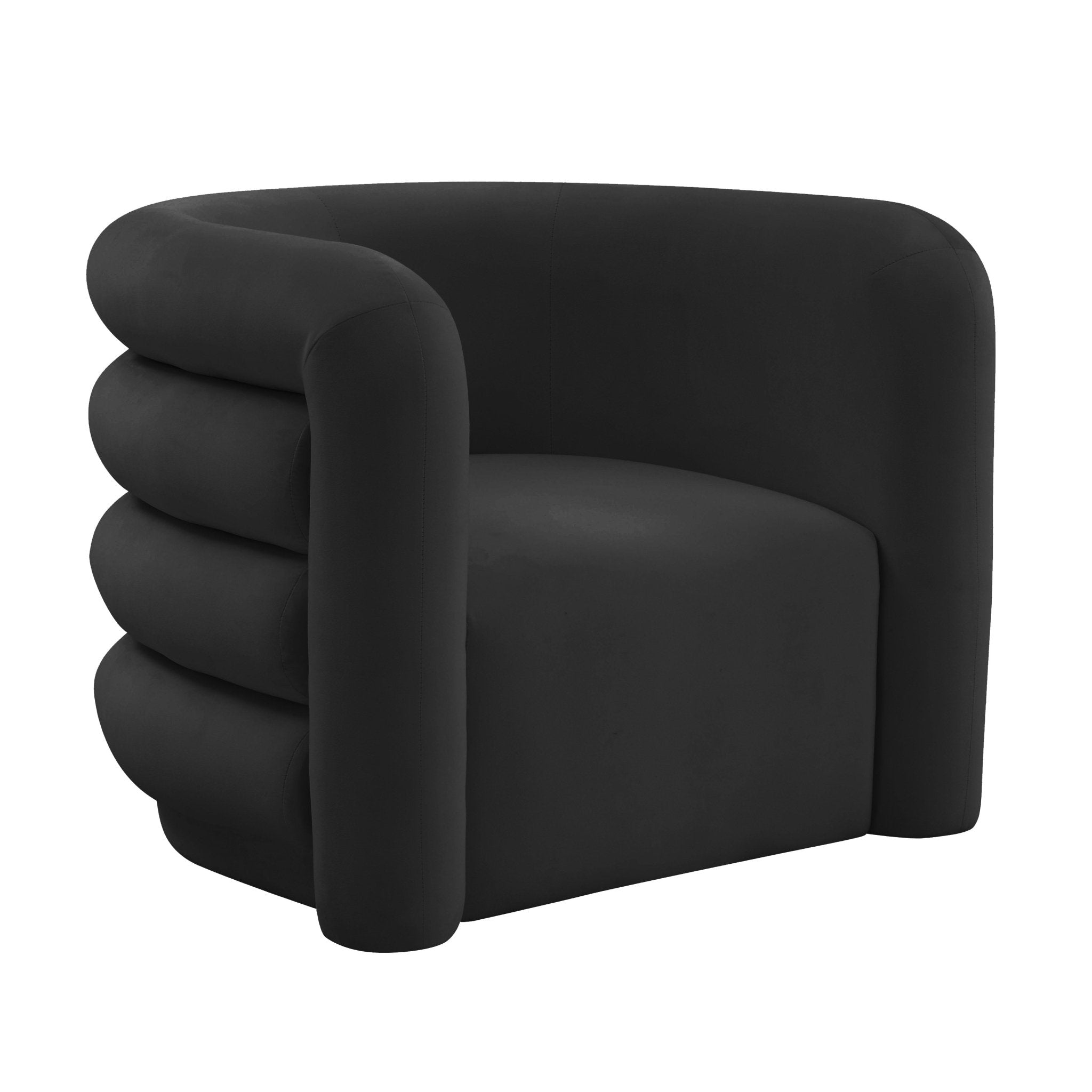 Curves Black Velvet Lounge Chair Chairs| TOV