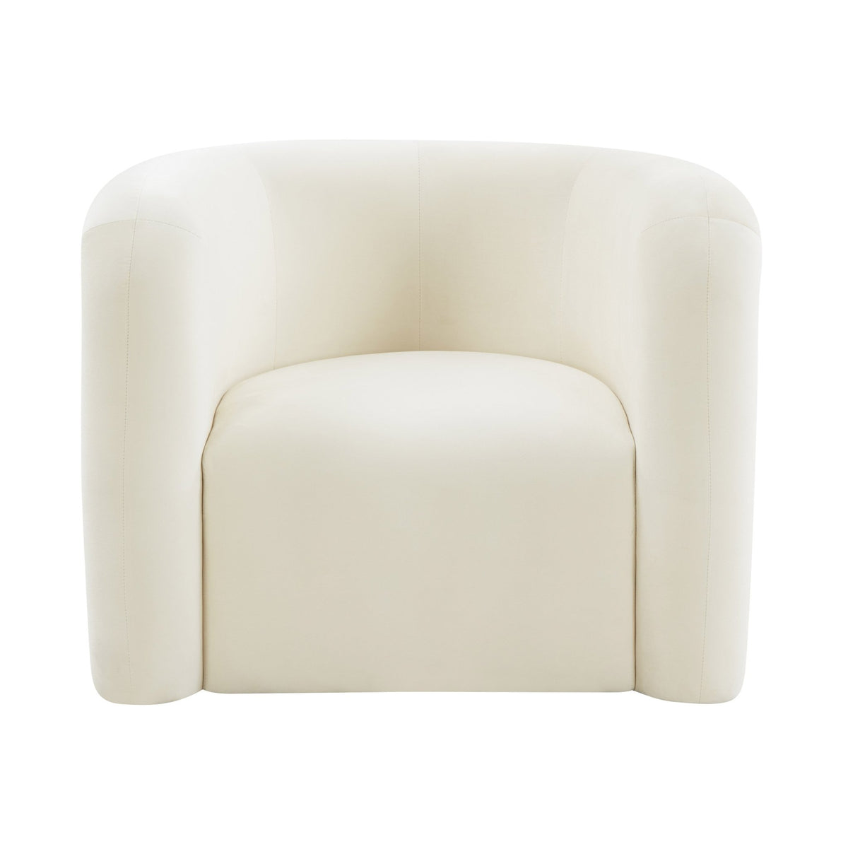 Curves Cream Velvet Lounge Chair Chairs| TOV