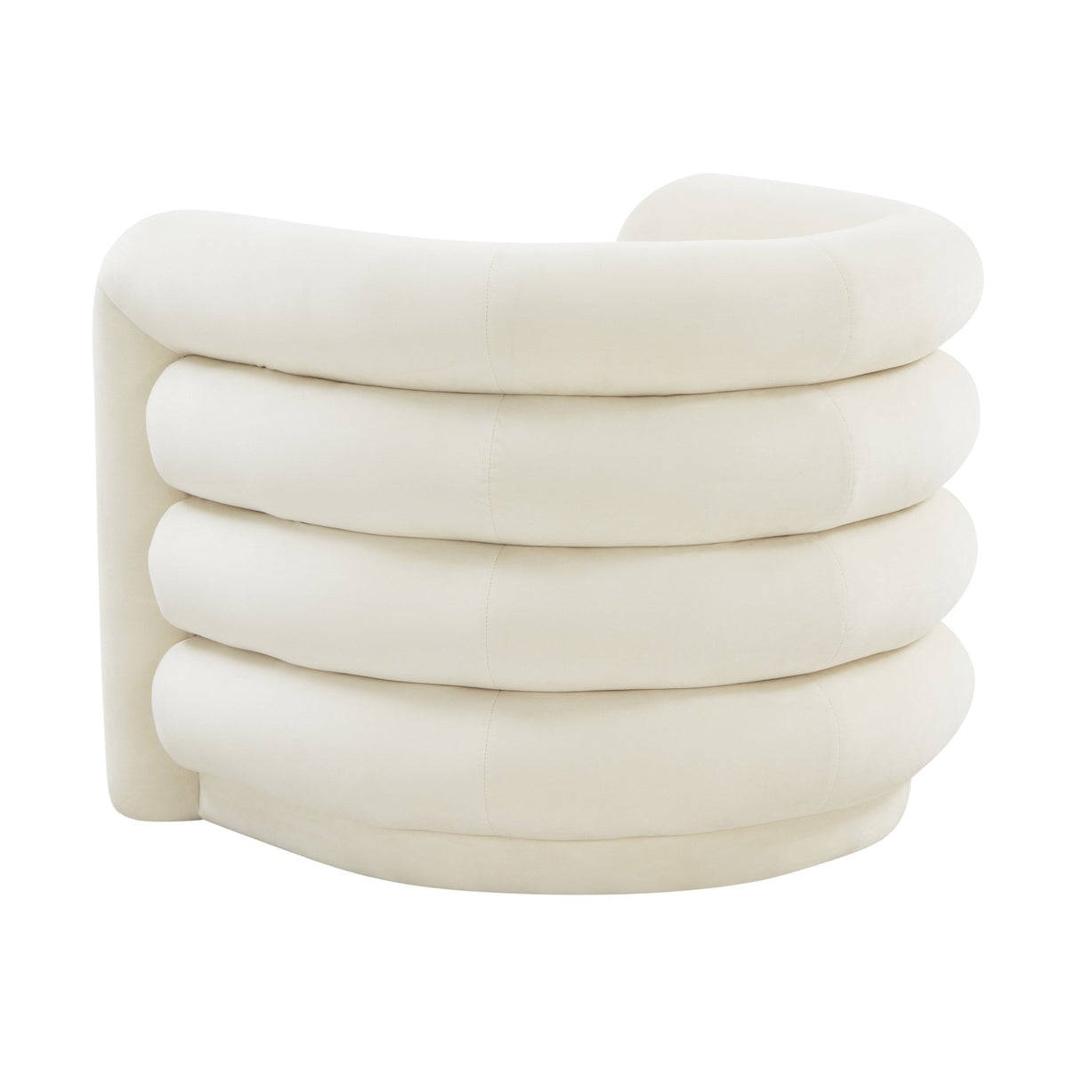 Curves Cream Velvet Lounge Chair Chairs| TOV