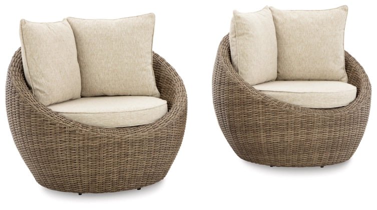 Danson Swivel Lounge with Cushion (Set of 2) Outdoor Chairs| Ashley Homestore