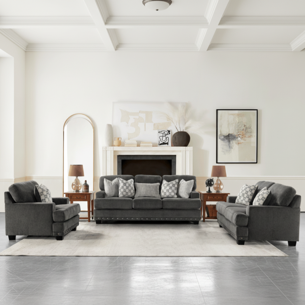 Daxon Grey Living Room Set Living Room Sets| Roots Furniture