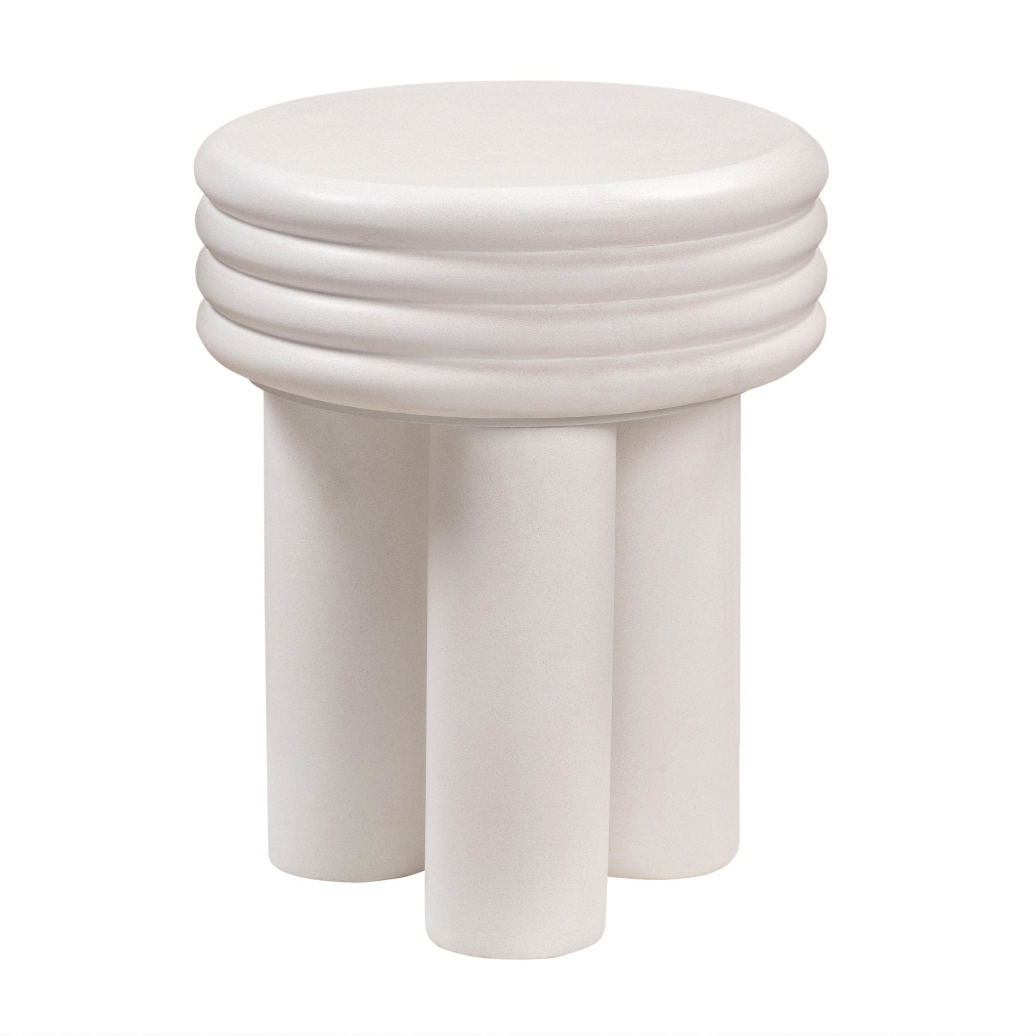 Delta Ivory Concrete Side Table End Tables| TOV