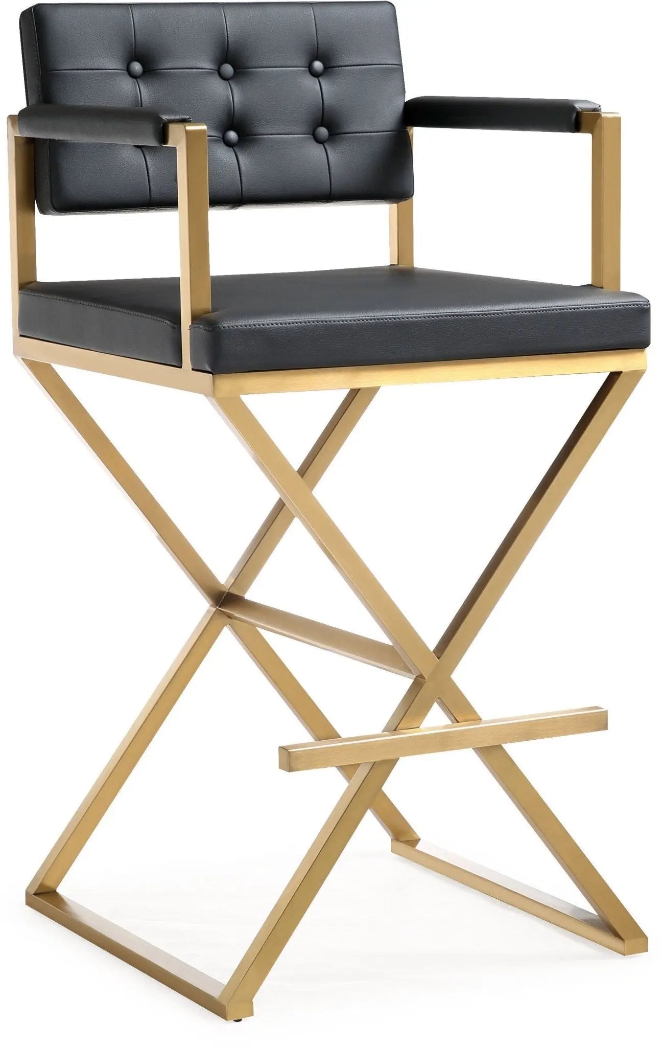 Director Black Gold Steel Barstool Counter Stools| TOV