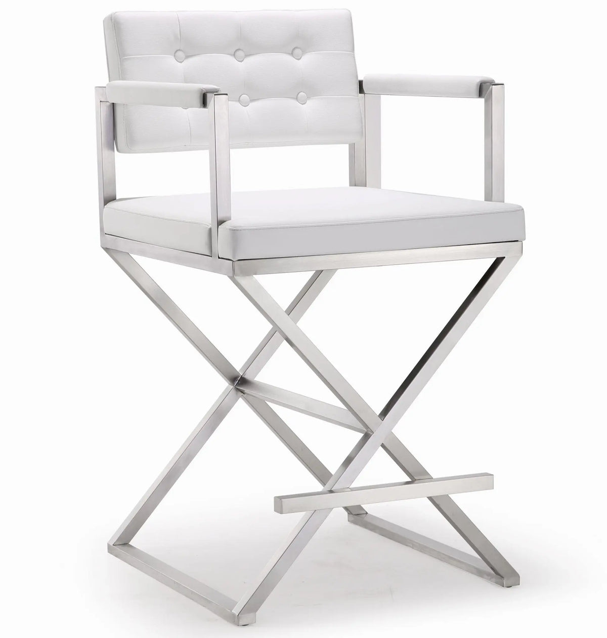 Director White Steel Counter Stool Counter Stools| TOV