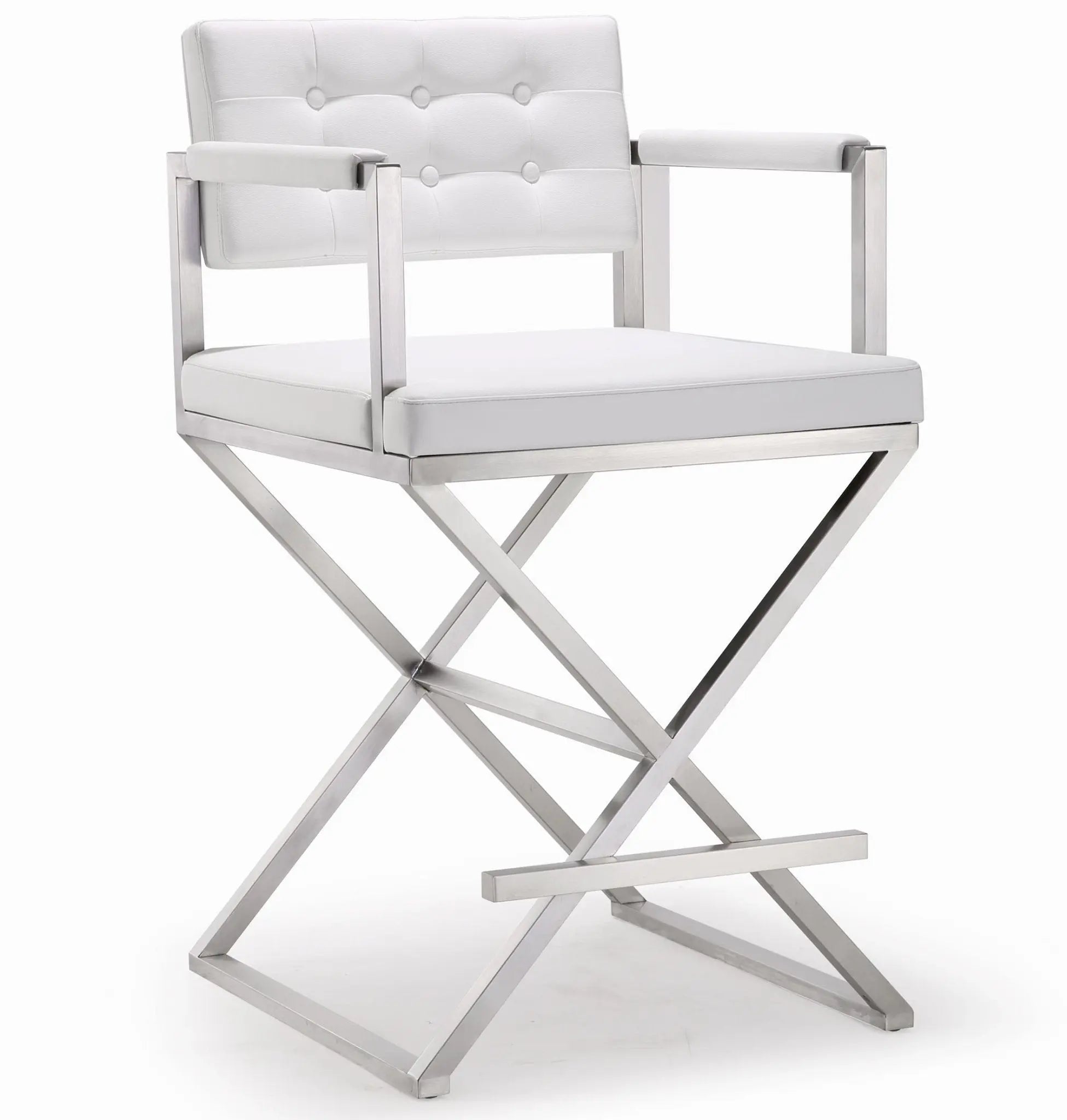 Director White Steel Counter Stool Counter Stools| TOV