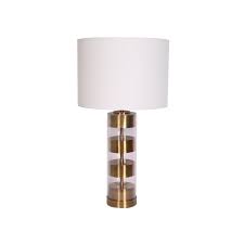 GLASS METAL CYLINDER TABLE LAMP - Al Rugaib Furniture (4696269914208)