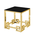 STAINLESS STEEL, SIDE TABLE, GOLD/CLEAR GLASS (6621763403872)