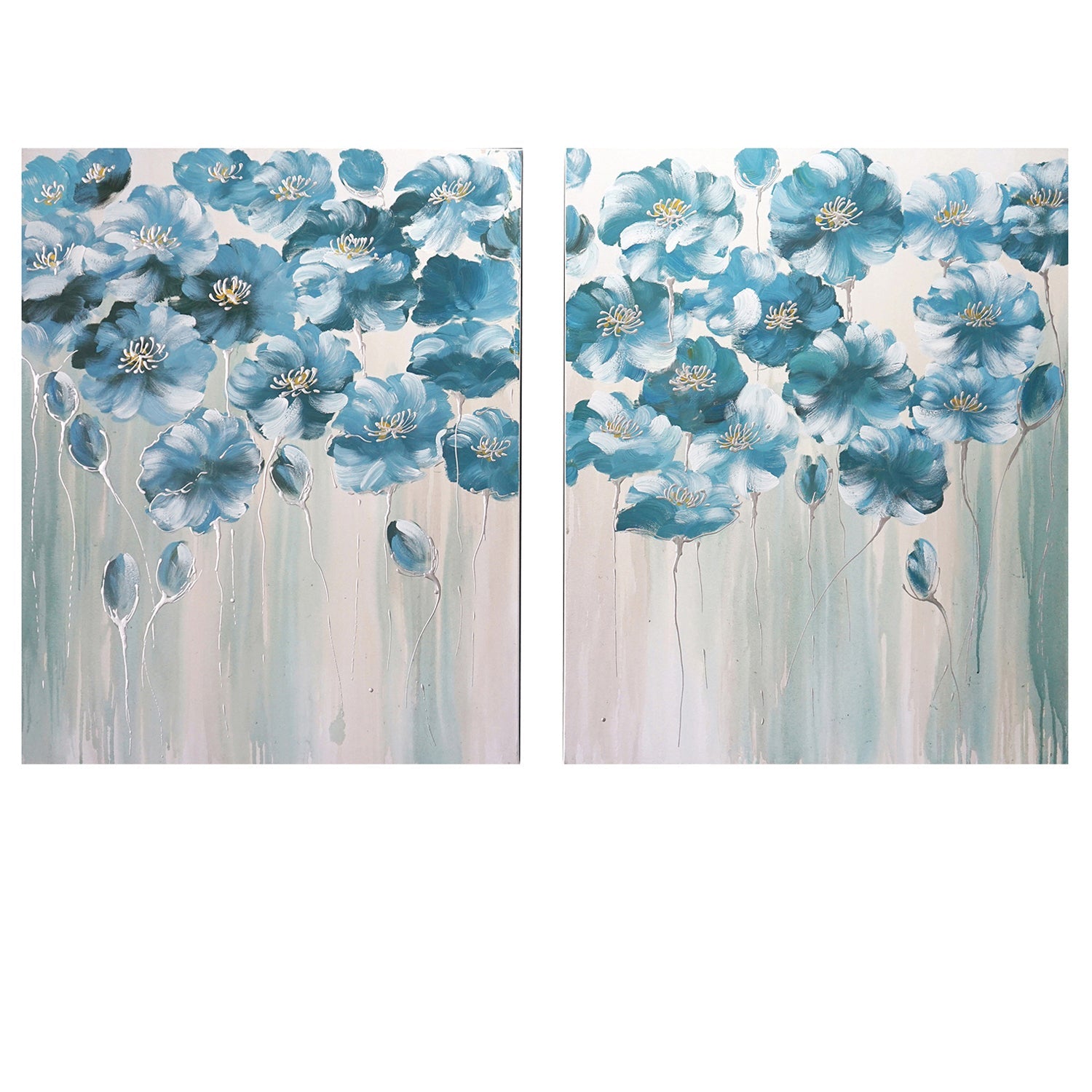 Dual Blue Flower Wall Painting Wall Art| Crestview