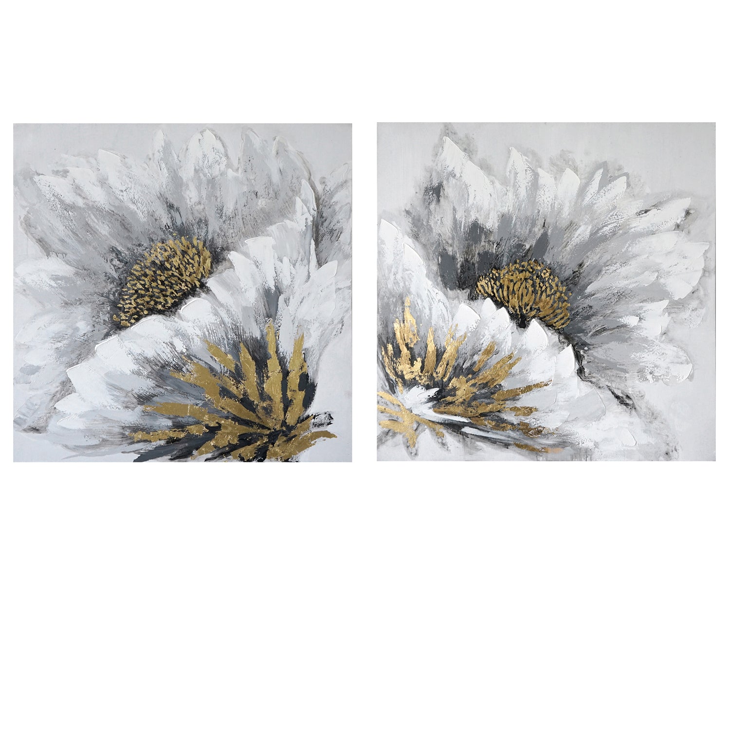 Dual Hand Painted White Canvas Wall Art| Crestview
