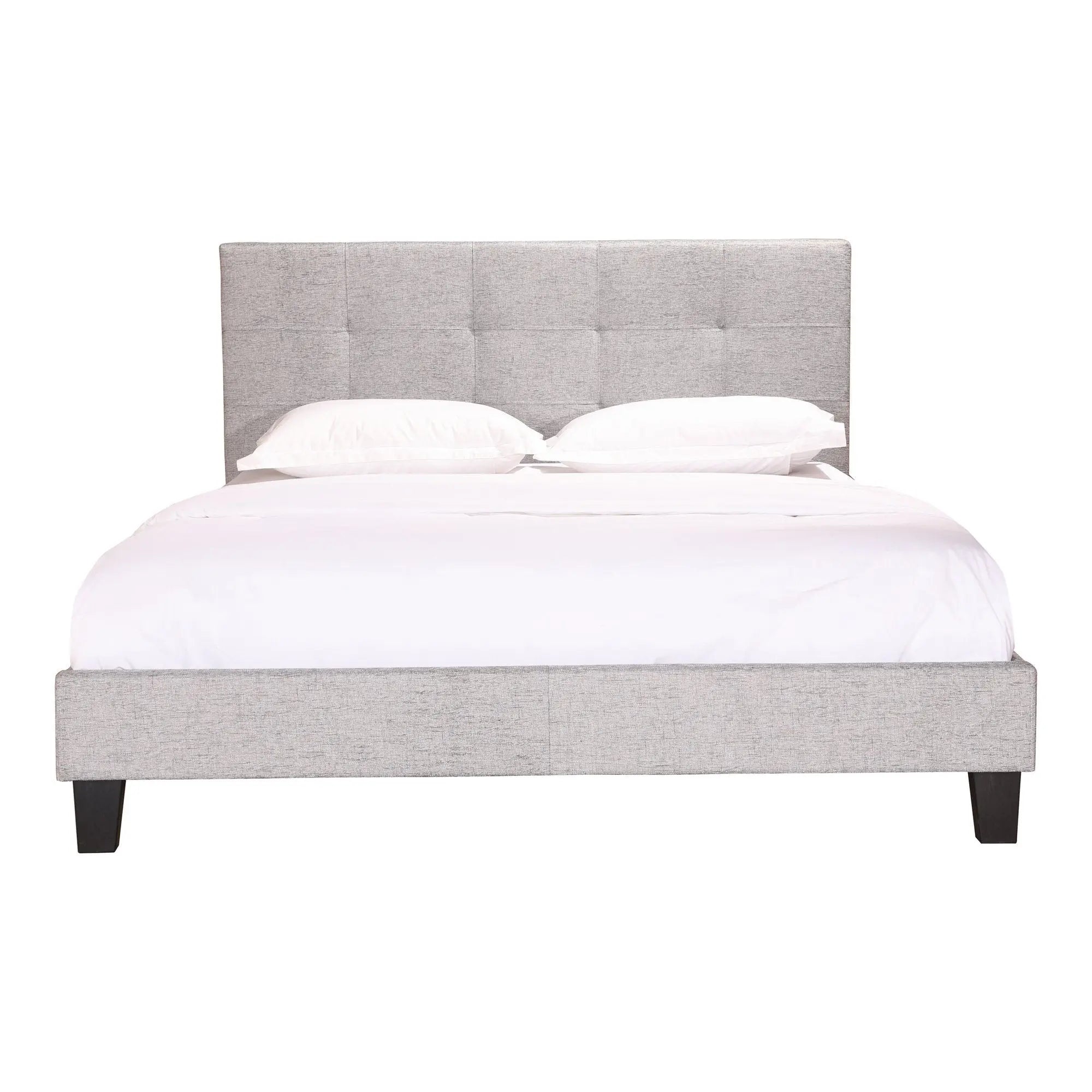 Eliza Queen Bed Light Grey Fabric Beds| Moe's Home