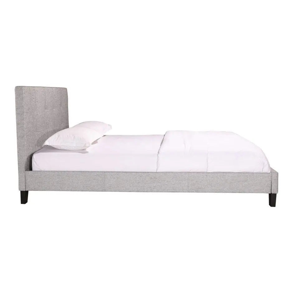 Eliza Queen Bed Light Grey Fabric Beds| Moe's Home