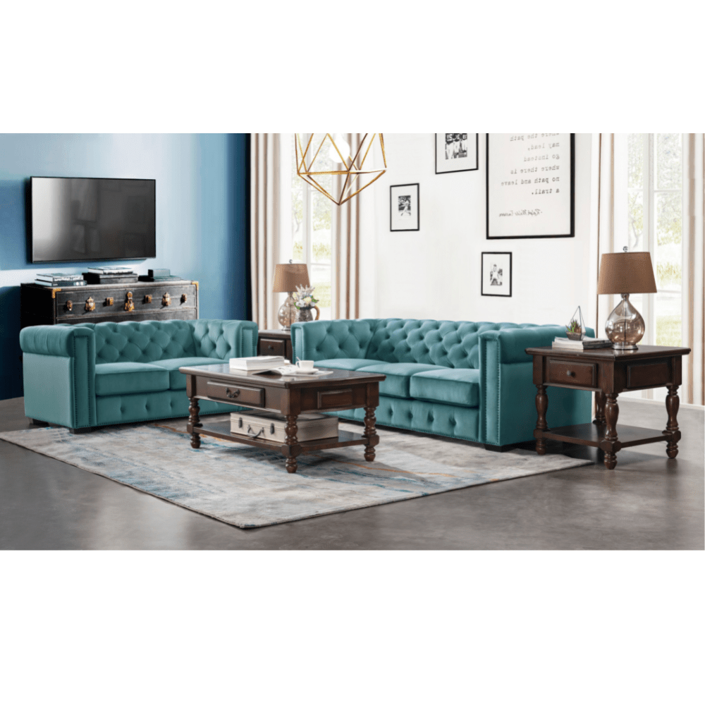 Elzaro Blue Living room Set Living Room Sets| Roots Furniture