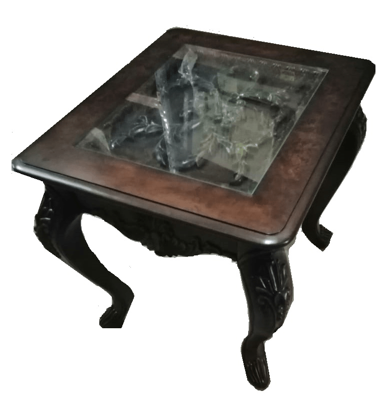 END TABLE W/GLASS TOP | Al Rugaib Furniture
