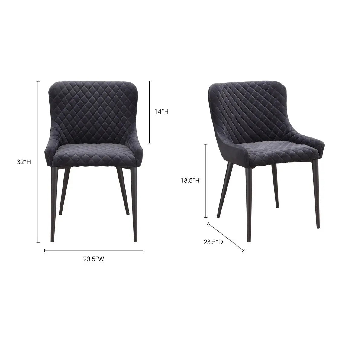 Etta Dining Chair Dark Grey Dining Chairs| Moe's Home
