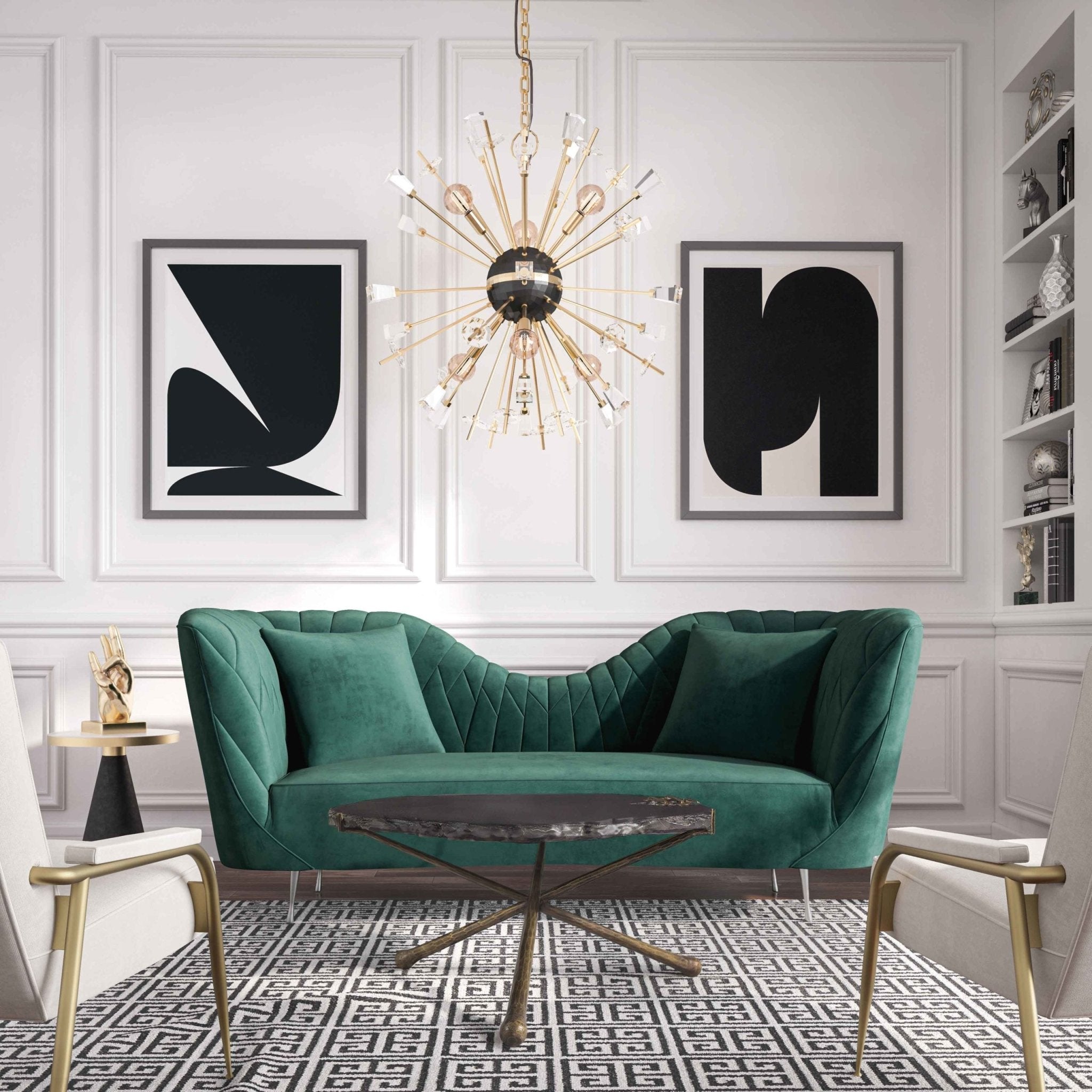Eva Forest Green Velvet Sofa Sofas & Loveseats| TOV