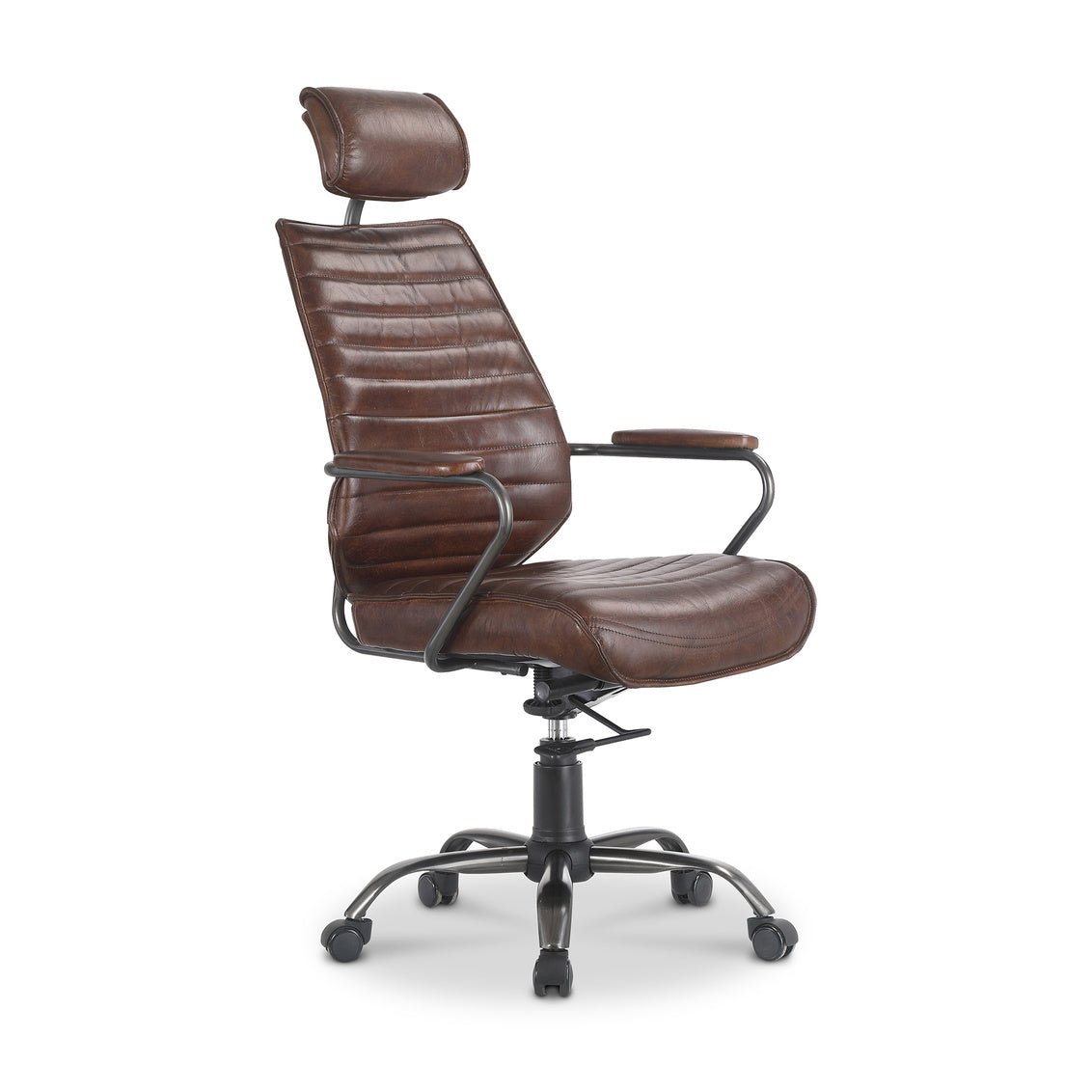 Executive Office Chair Dark Brown Leather Office Chairs| Moe's Home