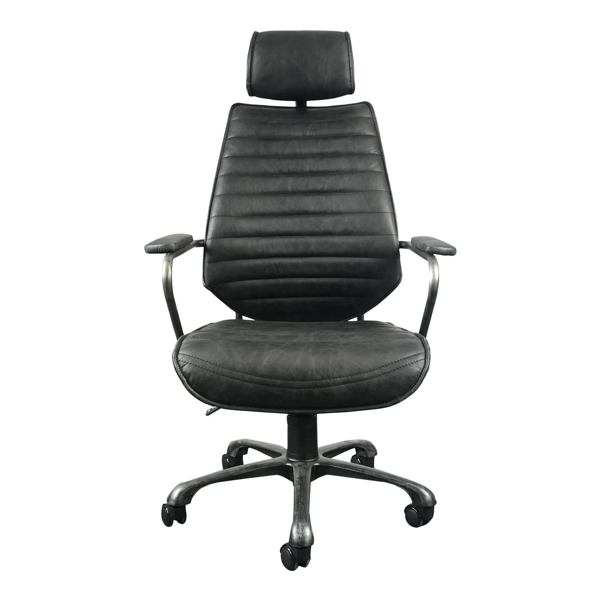 Executive Swivel Office Chair Onyx Black Leather Office Chairs| Moe's Home