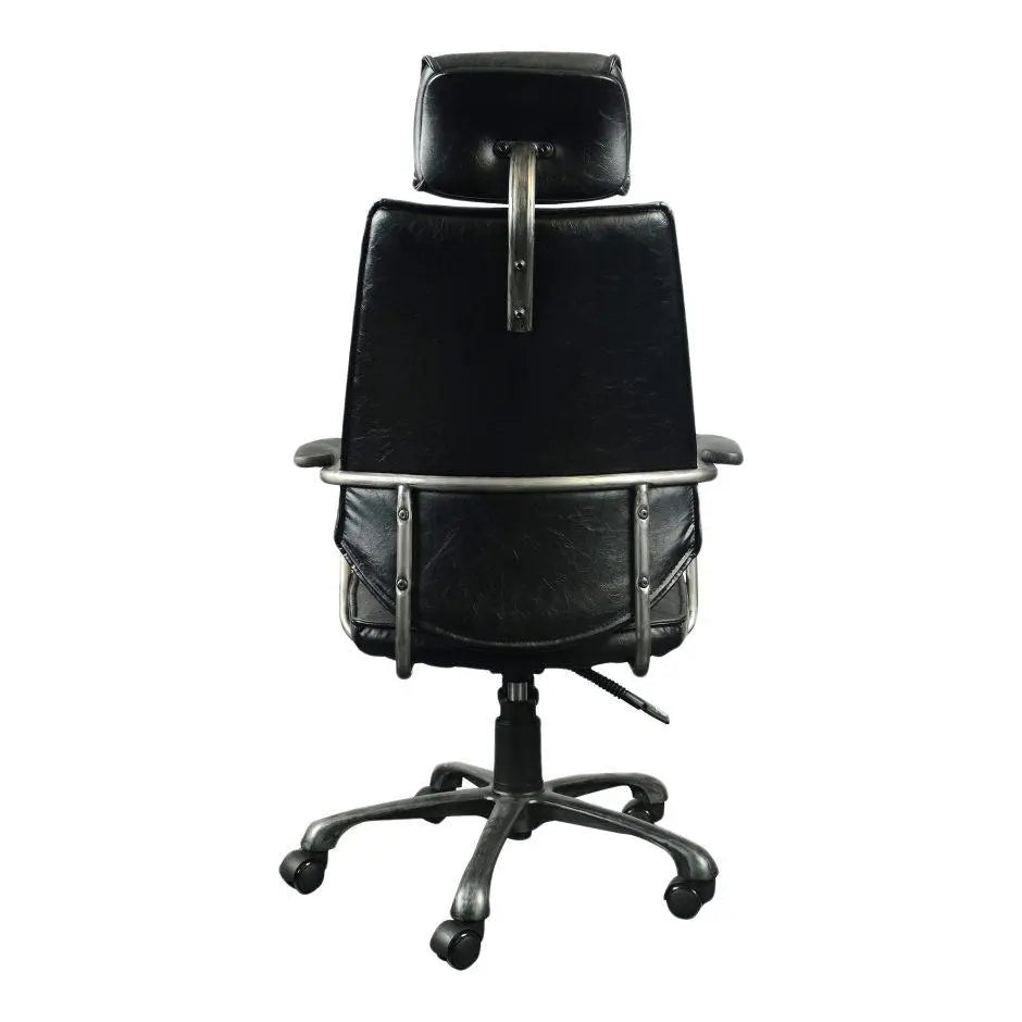 Executive Swivel Office Chair Onyx Black Leather Office Chairs| Moe's Home