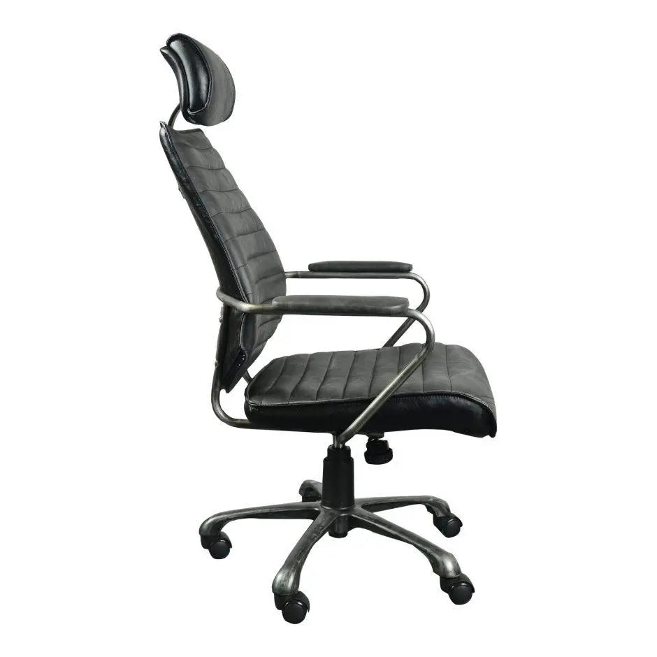 Executive Swivel Office Chair Onyx Black Leather Office Chairs| Moe's Home