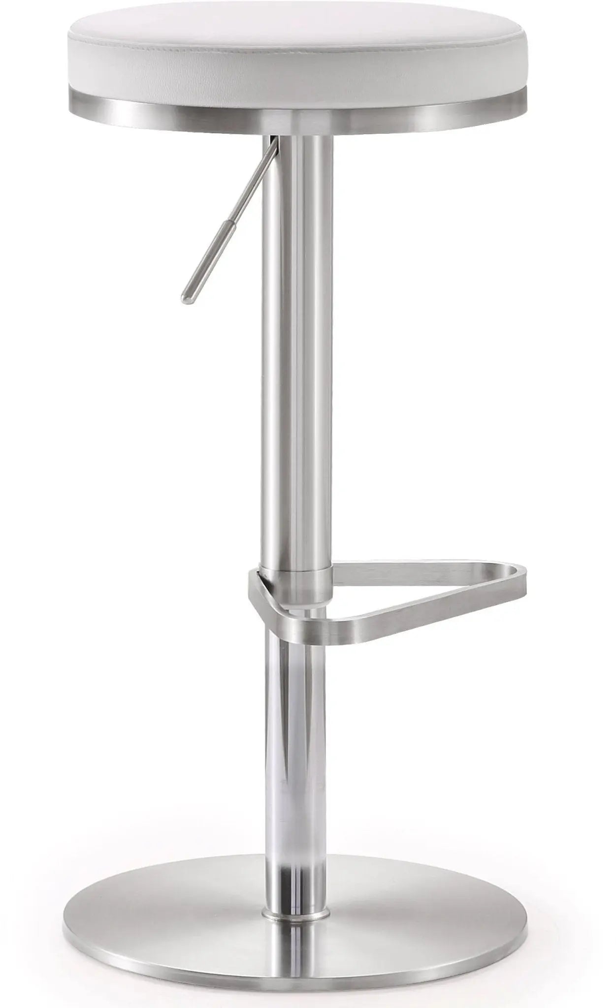 Fano White Steel Adjustable Barstool Counter Stools| TOV