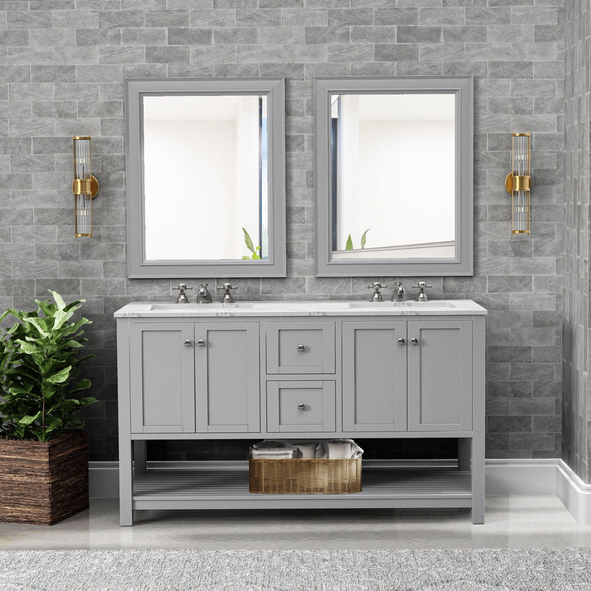 FL 60" Vanity Sinks| Roots Furniture