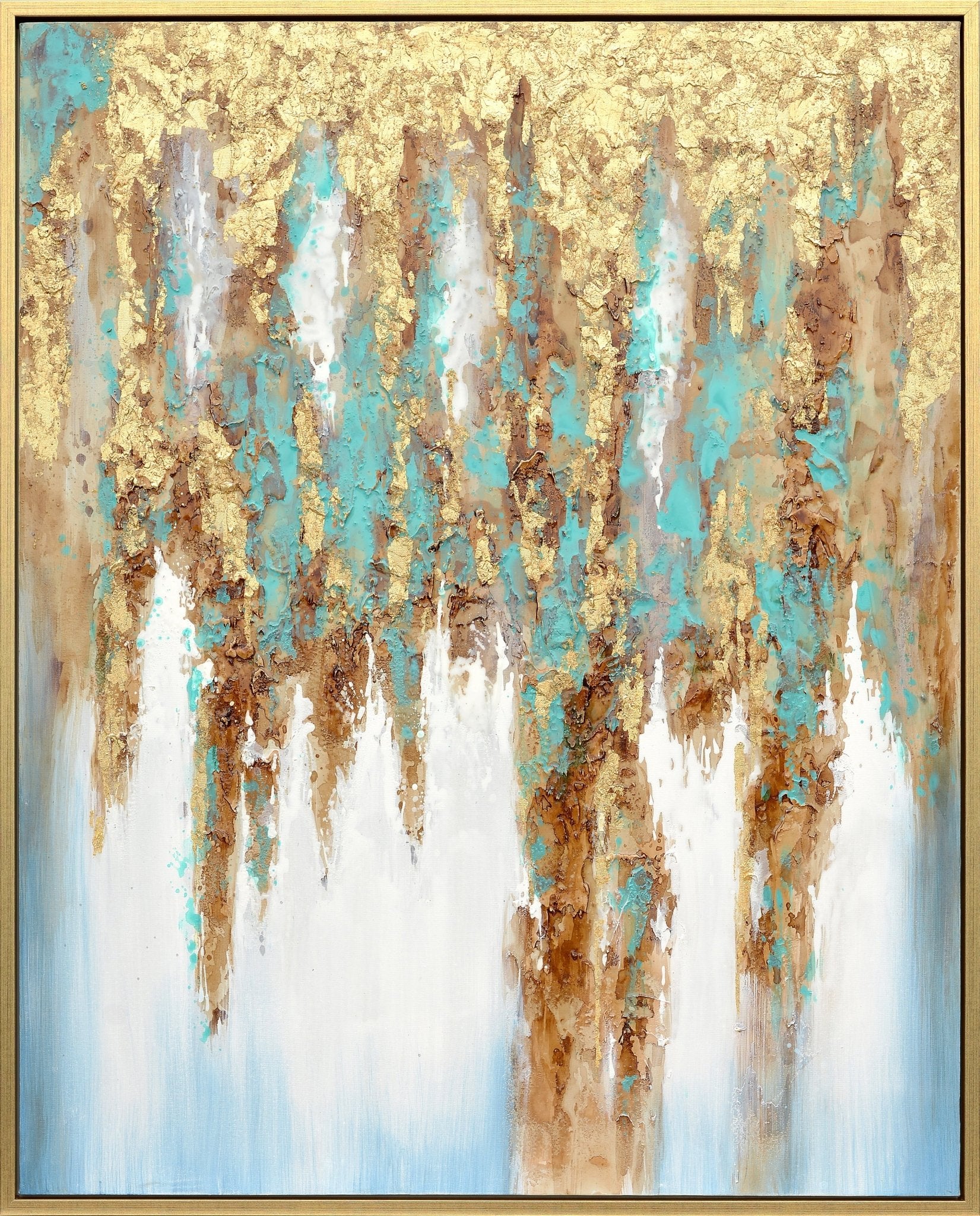 Foil Gold Handmade Oil Painting Wall Art| Crestview
