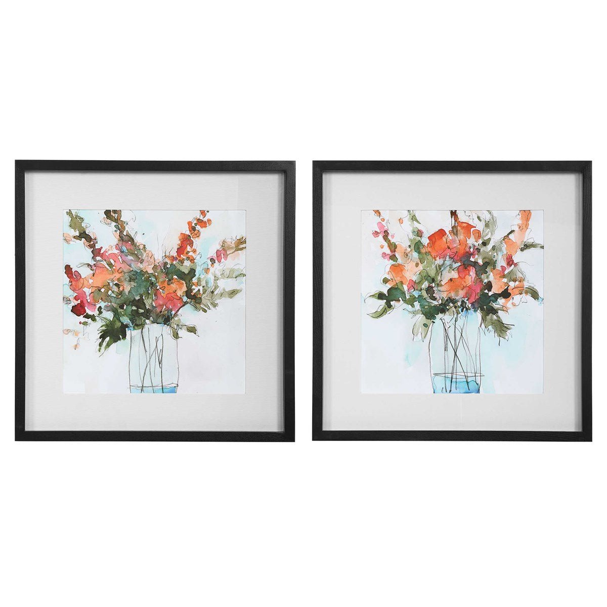 Fresh Flowers Framed Prints, S/2 Paintings & Pictures| Uttermost