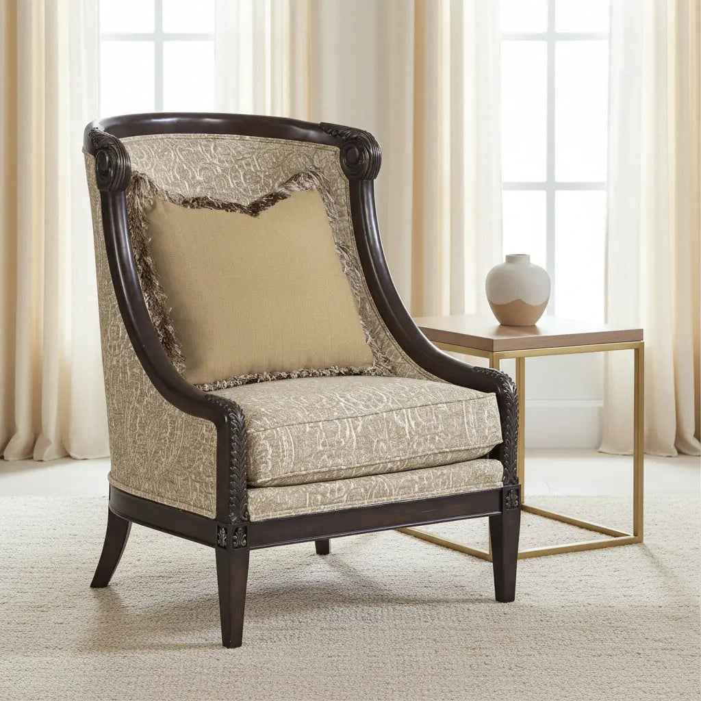 Giovanna Azure Carved Wood Accent Chair Chairs| A.R.T. Furniture