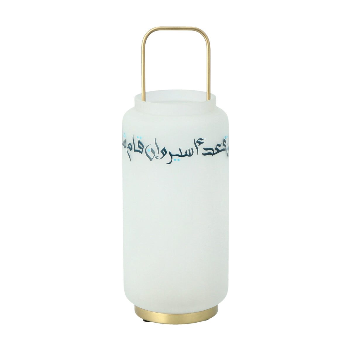 GLASS CANDLE HOLDER WHITE LARGE 16X16X43 CM Candle Holders| Alrugaib Furniture X Nice