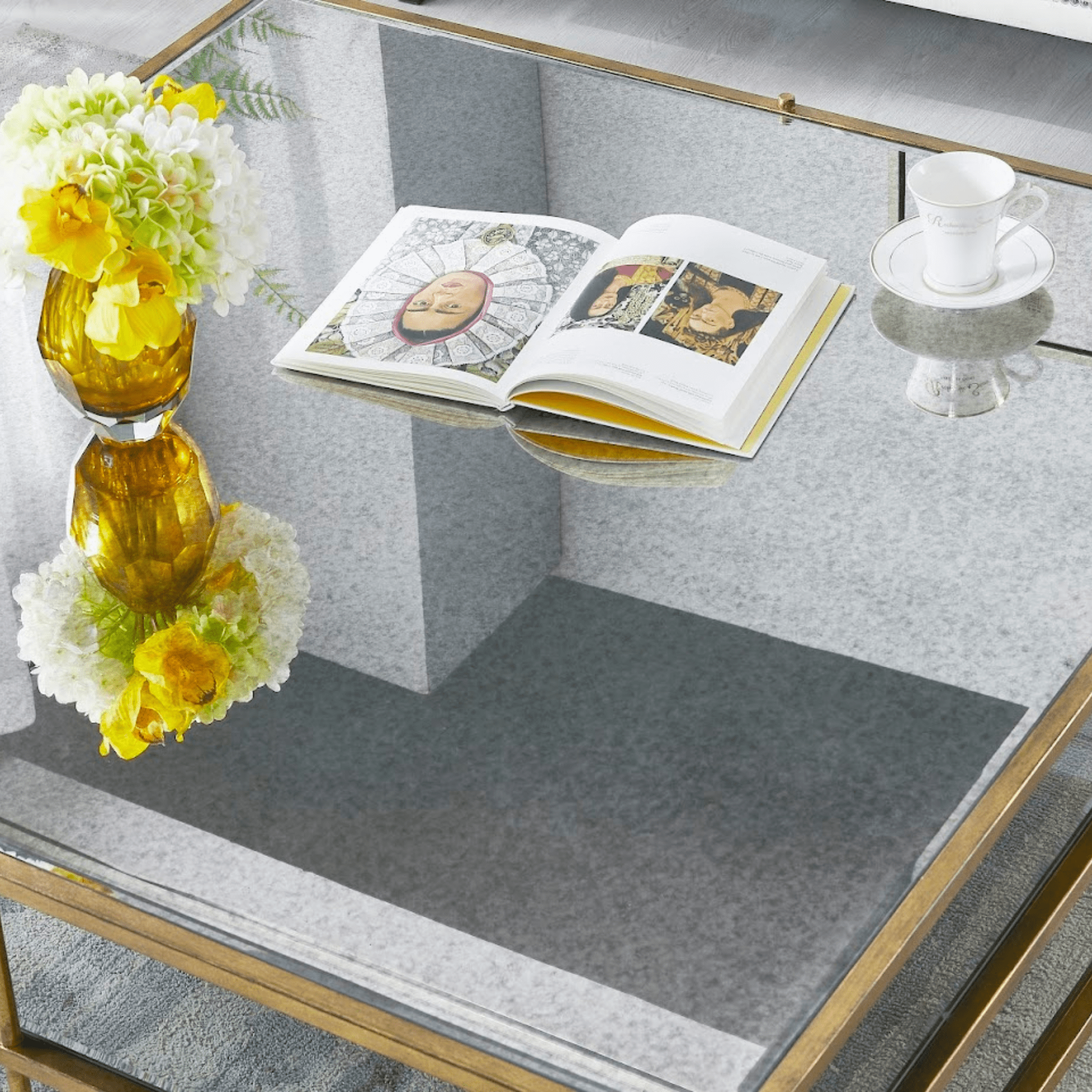 Luxe Foil Gold Metal Coffee Table Coffee Tables| Crestview