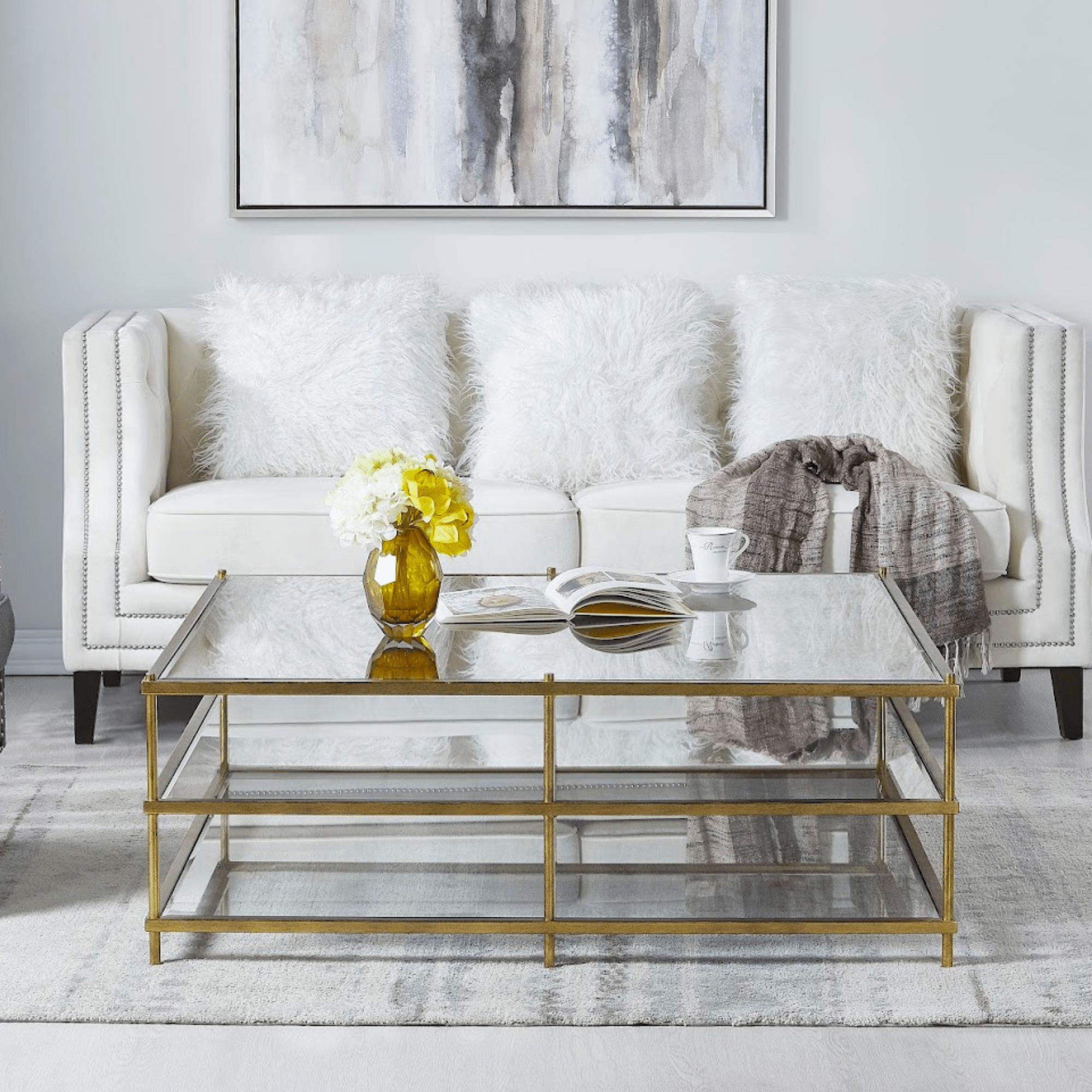 Luxe Foil Gold Metal Coffee Table Coffee Tables| Crestview