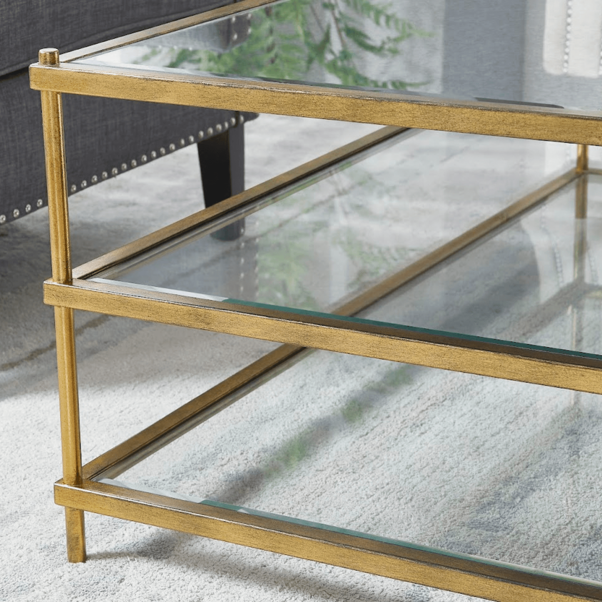 Luxe Foil Gold Metal Coffee Table Coffee Tables| Crestview
