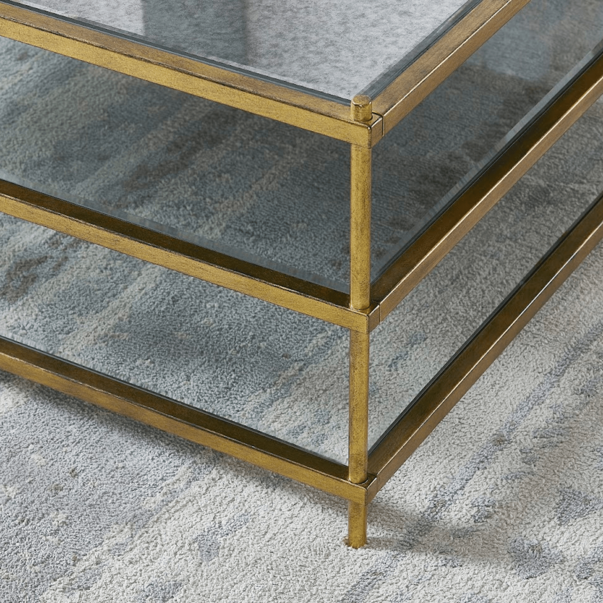 Luxe Foil Gold Metal Coffee Table Coffee Tables| Crestview