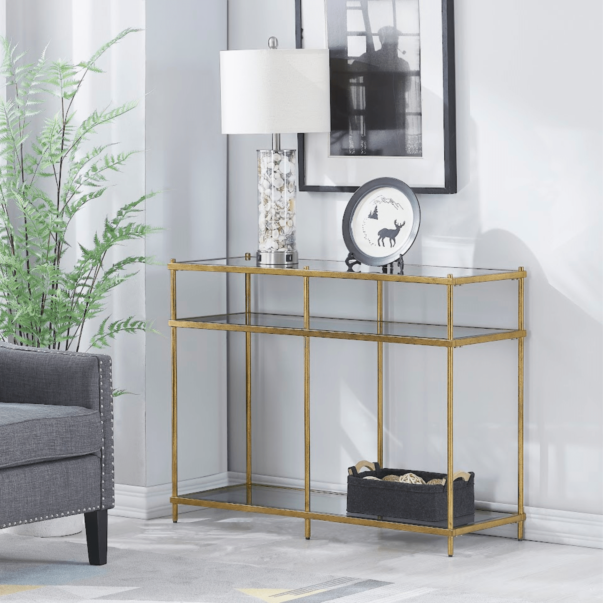 Luxe Foil Gold Metal Console Consoles & Sideboards| Crestview