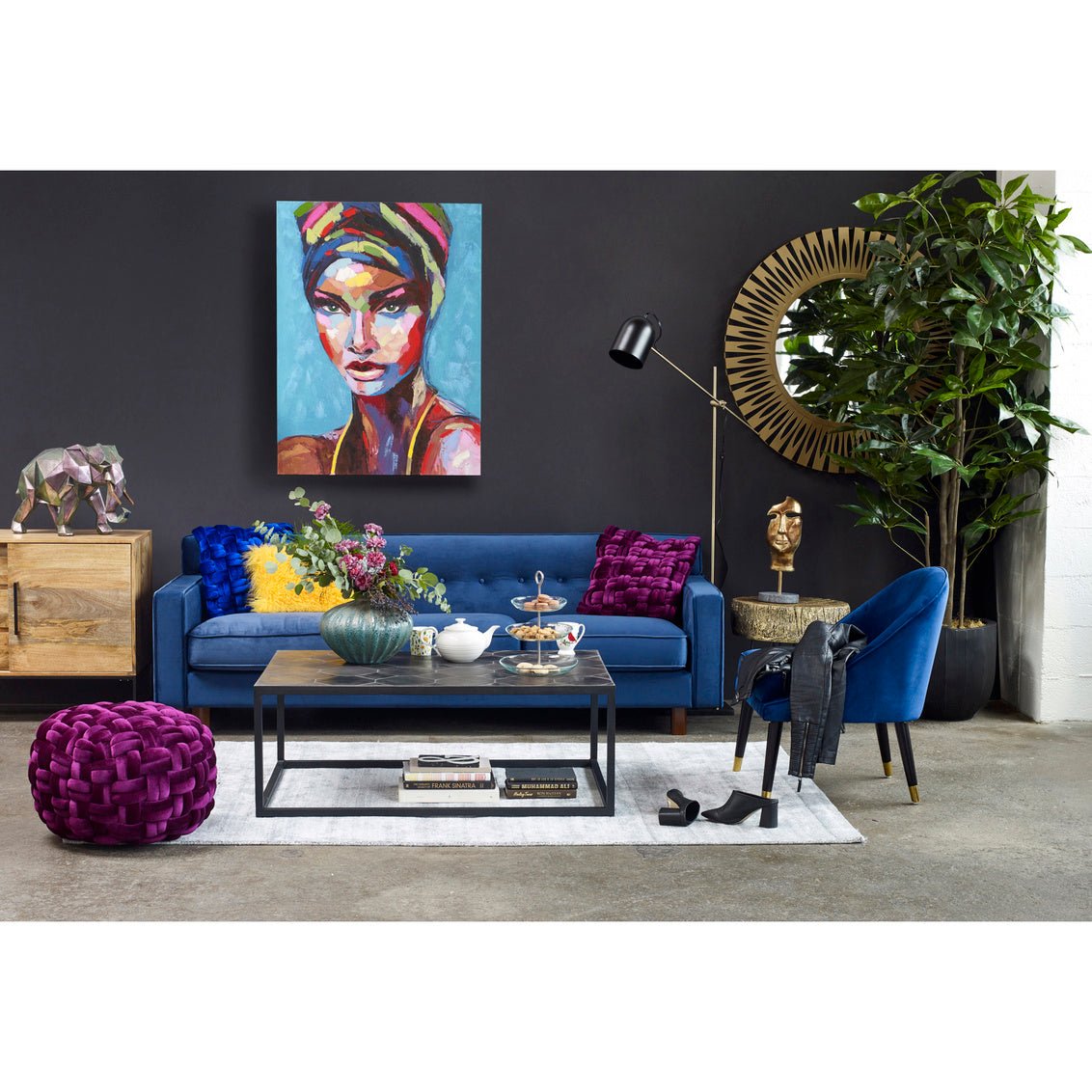 Golden Mask On Stand Table Decors| Moe's Home