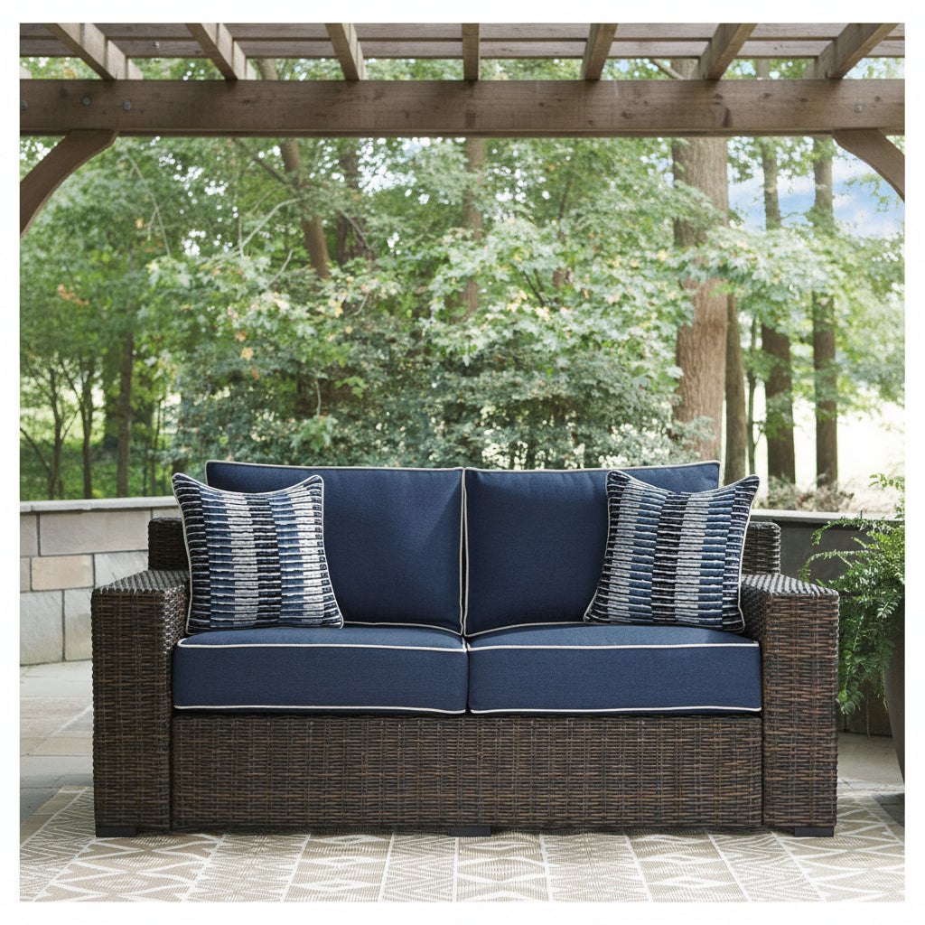 Grasson Lane Loveseat with Cushion Outdoor Loveseats & Sofas| Ashley Homestore