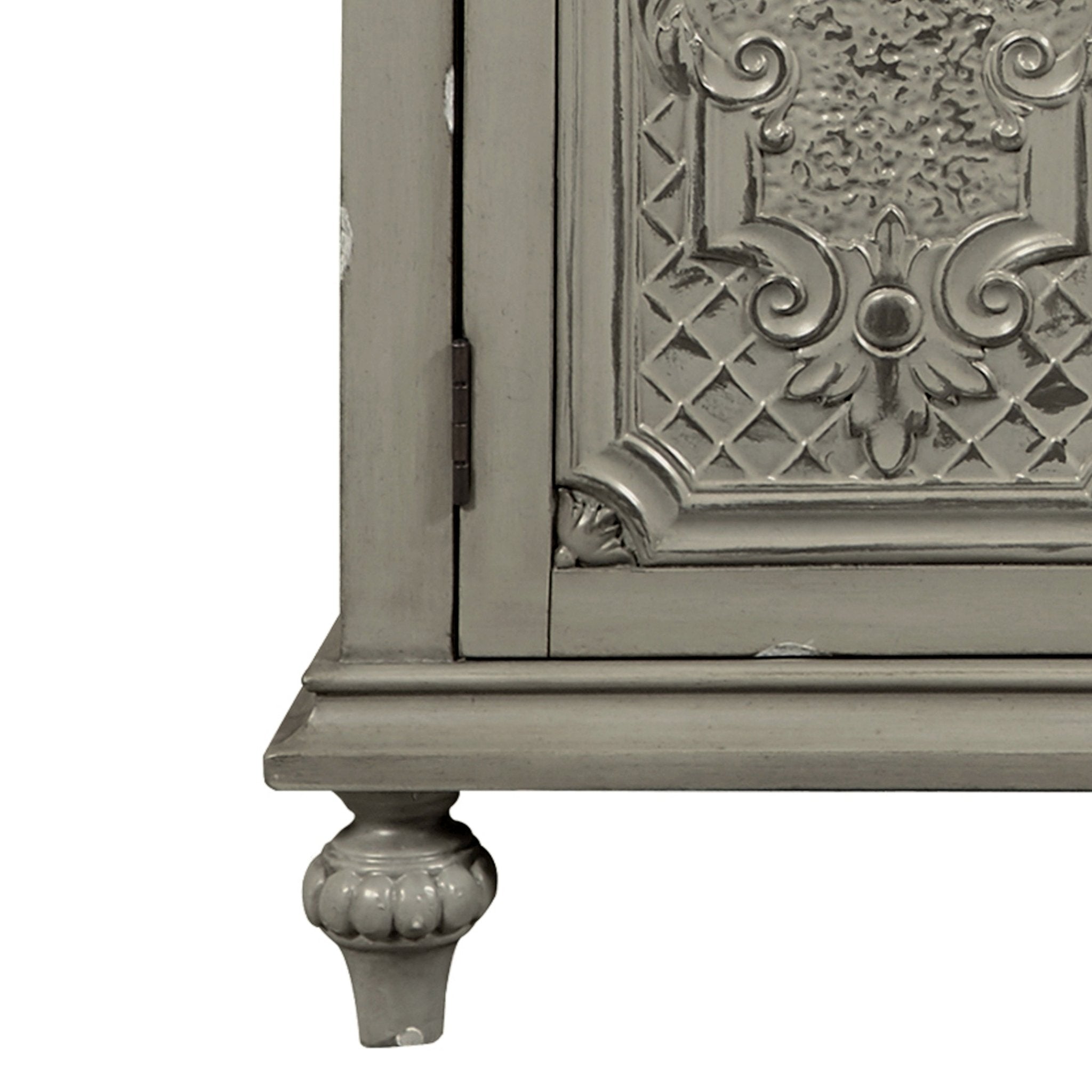 Gray Tin Front Four Door Credenza Consoles & Sideboards| Hooker