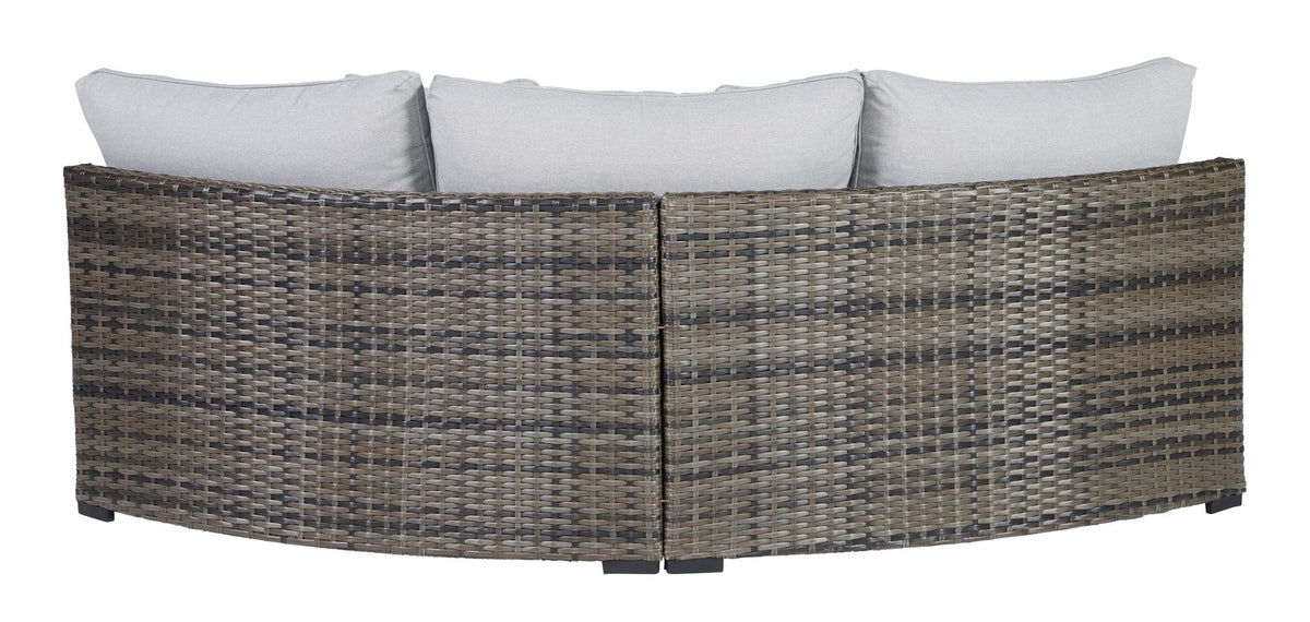 Harbor Court Curved Loveseat with Cushion Outdoor Sectionals| Ashley Homestore