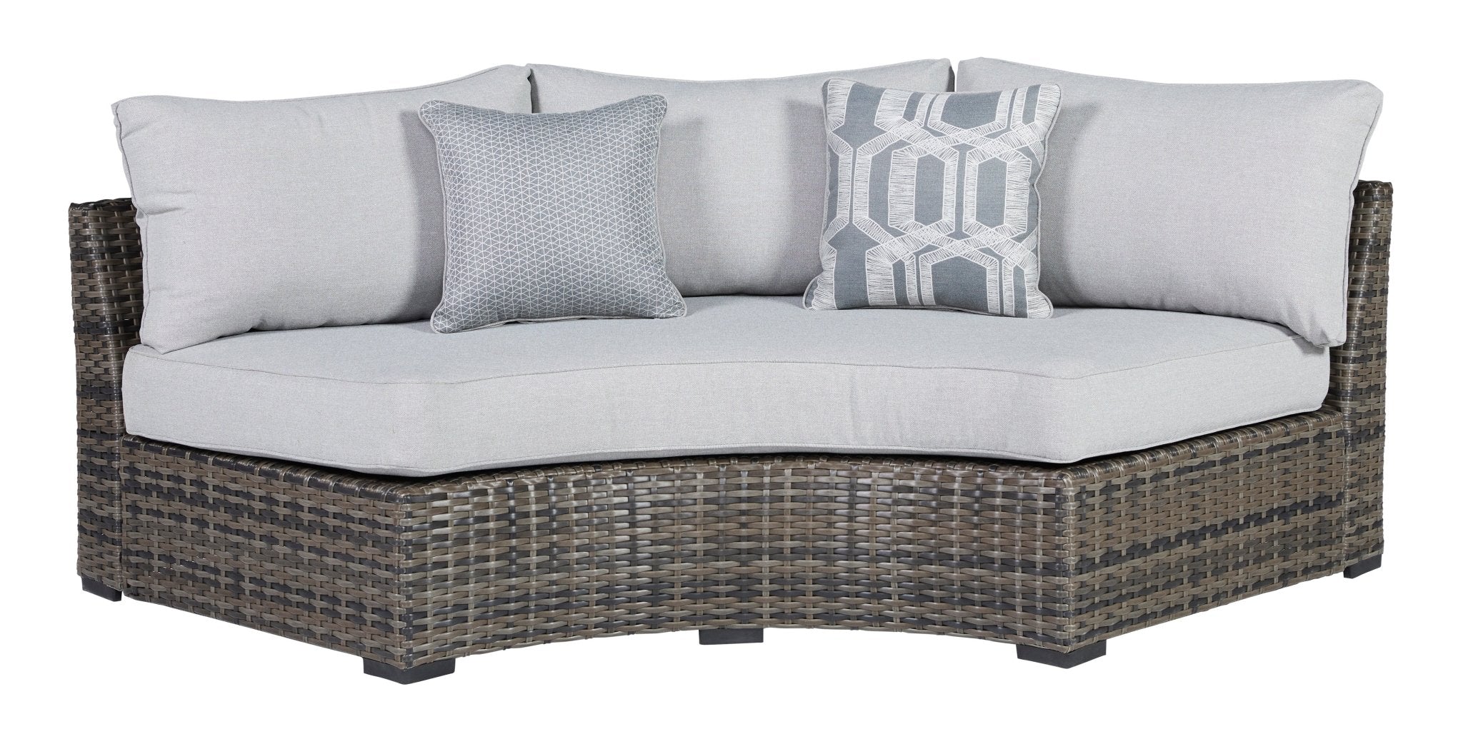 Harbor Court Curved Loveseat with Cushion Outdoor Sectionals| Ashley Homestore
