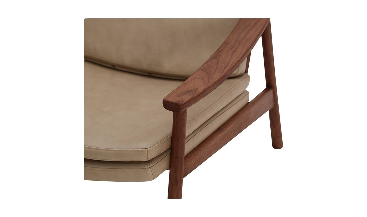 Harlowe Leather Lounge Chair Soft Brown Chairs| Moe's Home