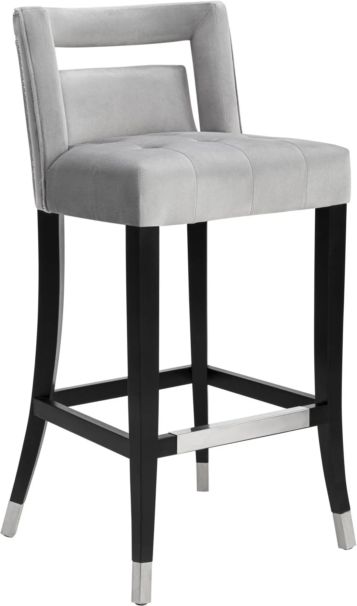 Hart Grey Velvet Counter Stool Counter Stools| TOV