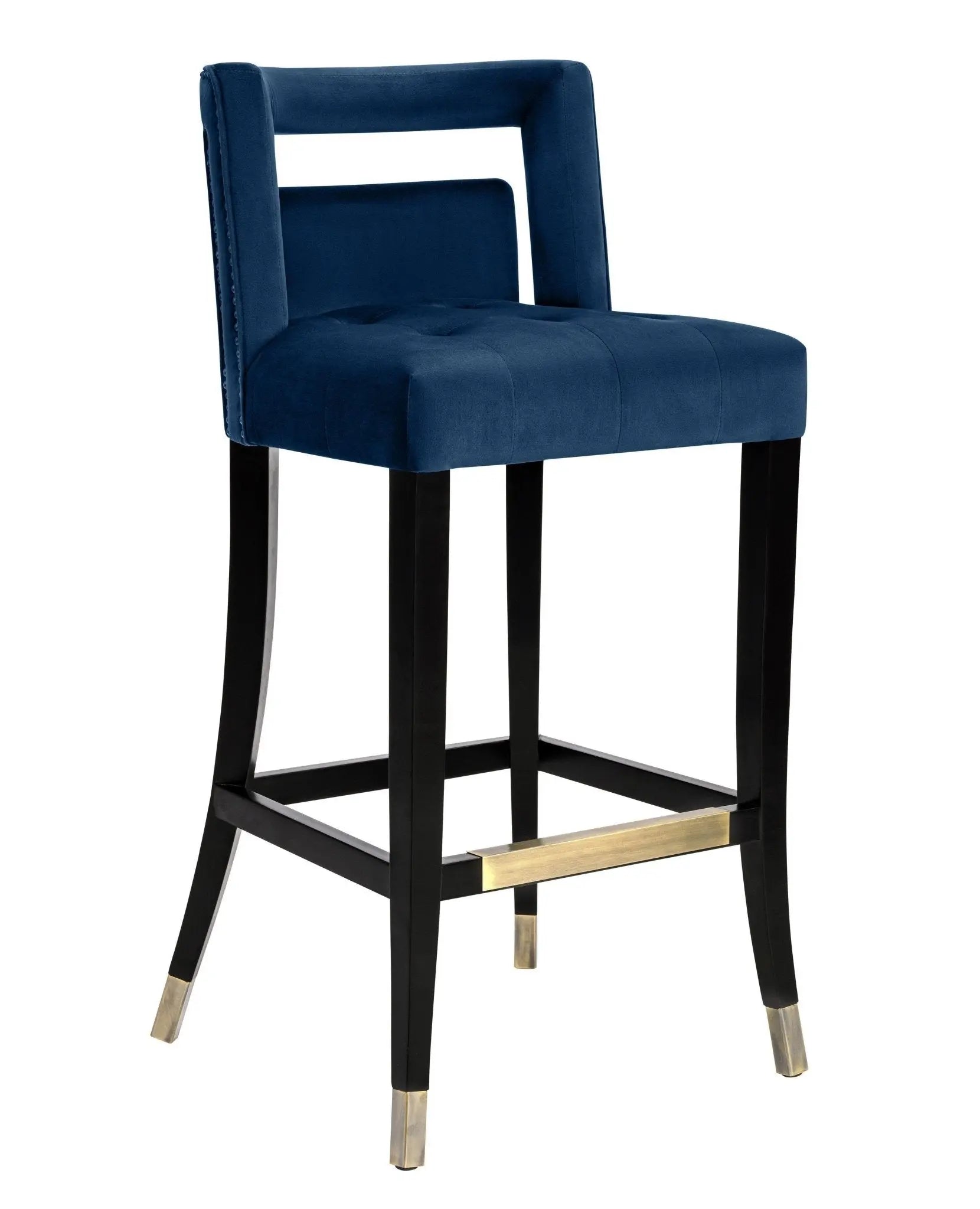 Hart Navy Velvet Counter Stool Counter Stools| TOV