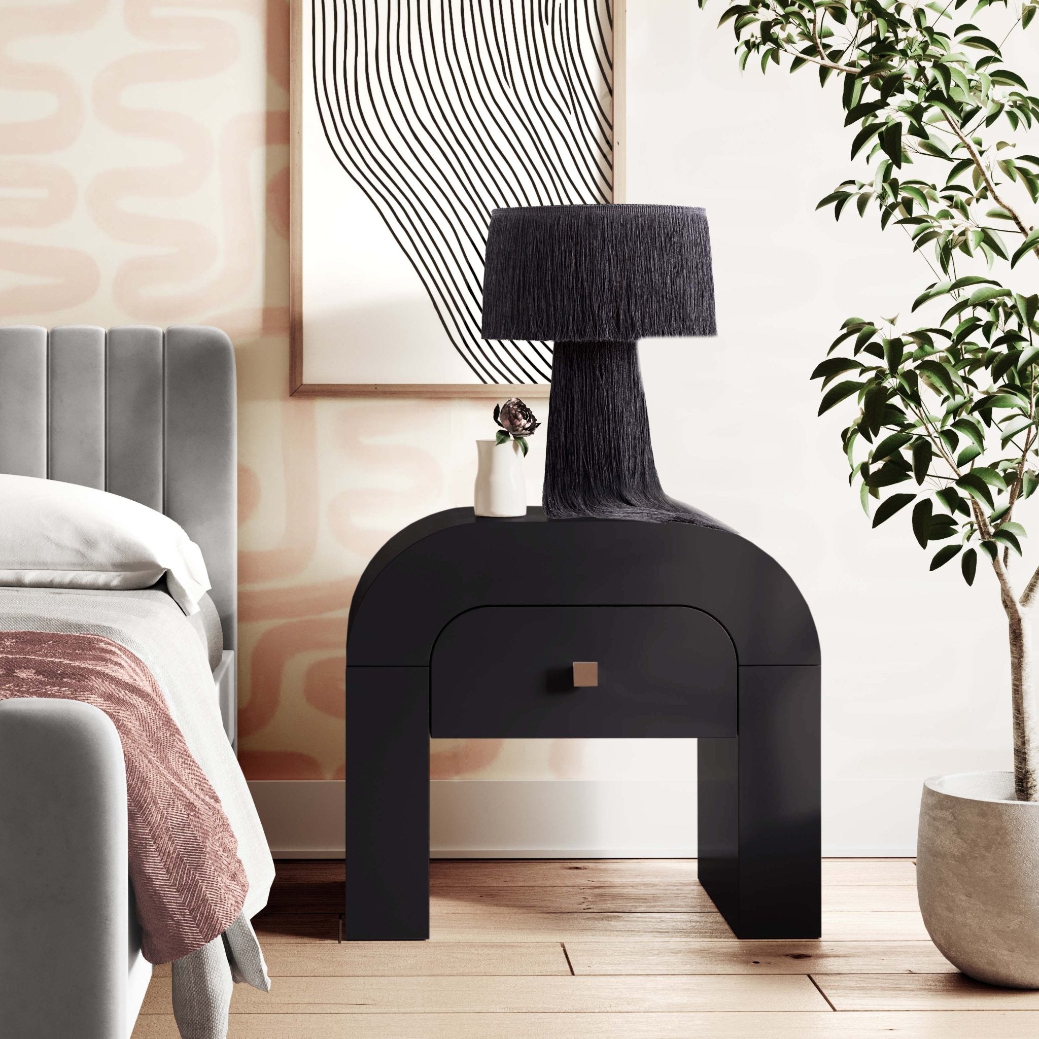 Hump Black Nightstand Nightstands| TOV